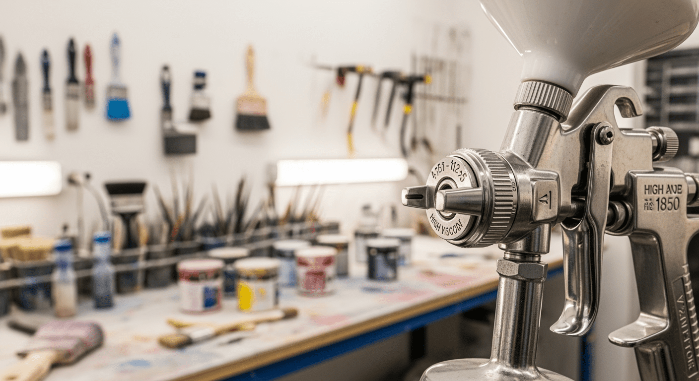 pistolet i dysza do gęstej farby